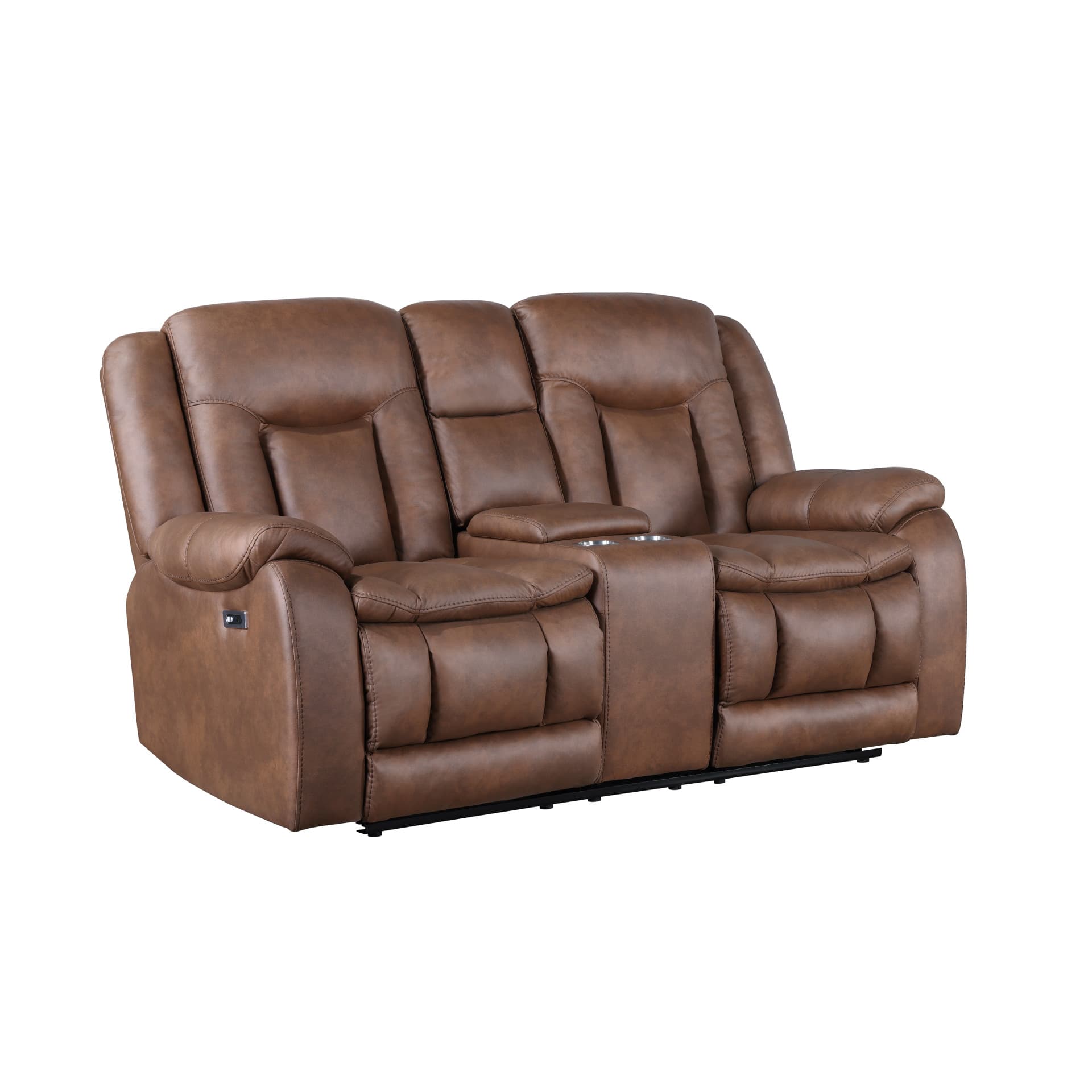 Morello Console Loveseat with Power Fr, Brown