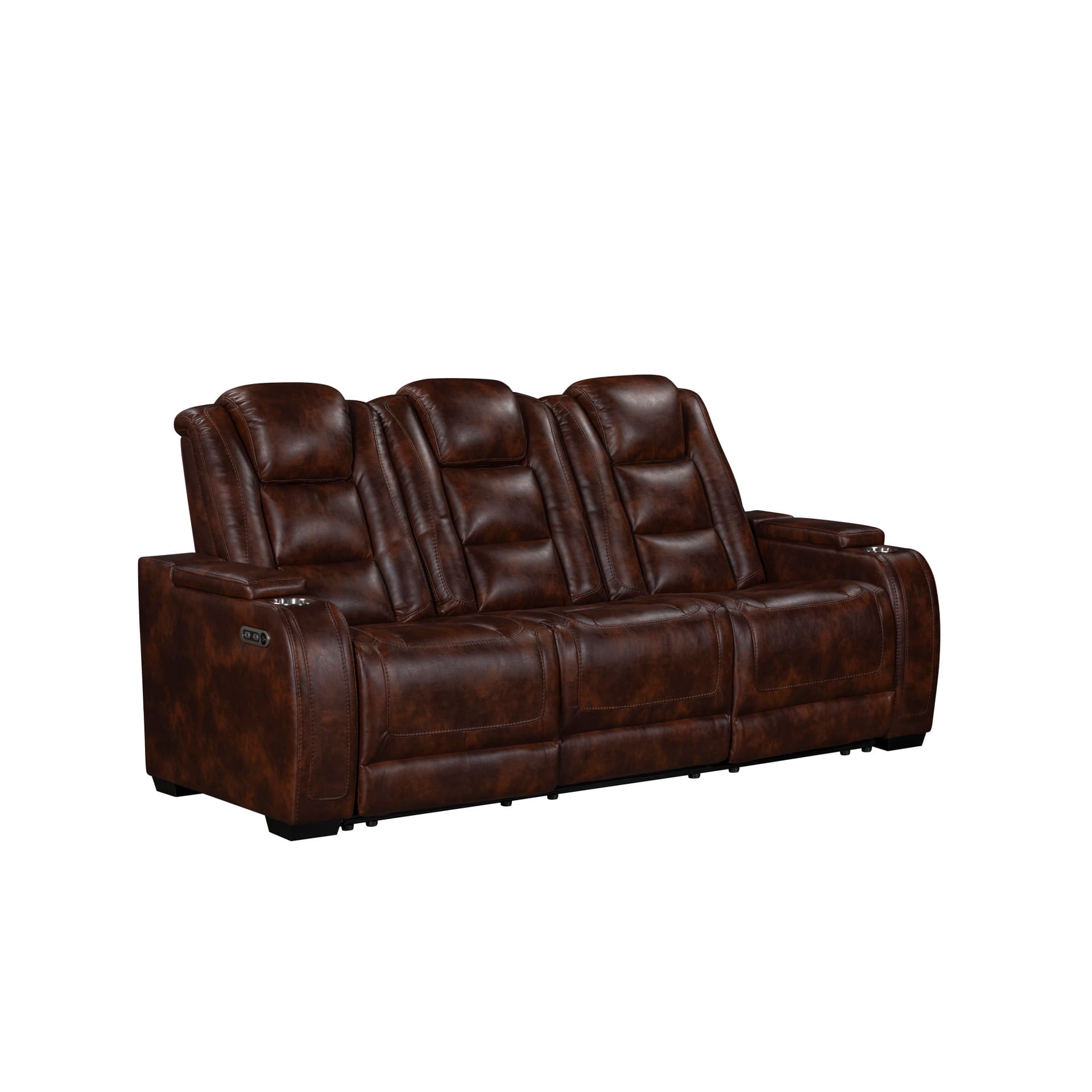 Chester Reclining Sofa with Power Hr & Fr, Brown