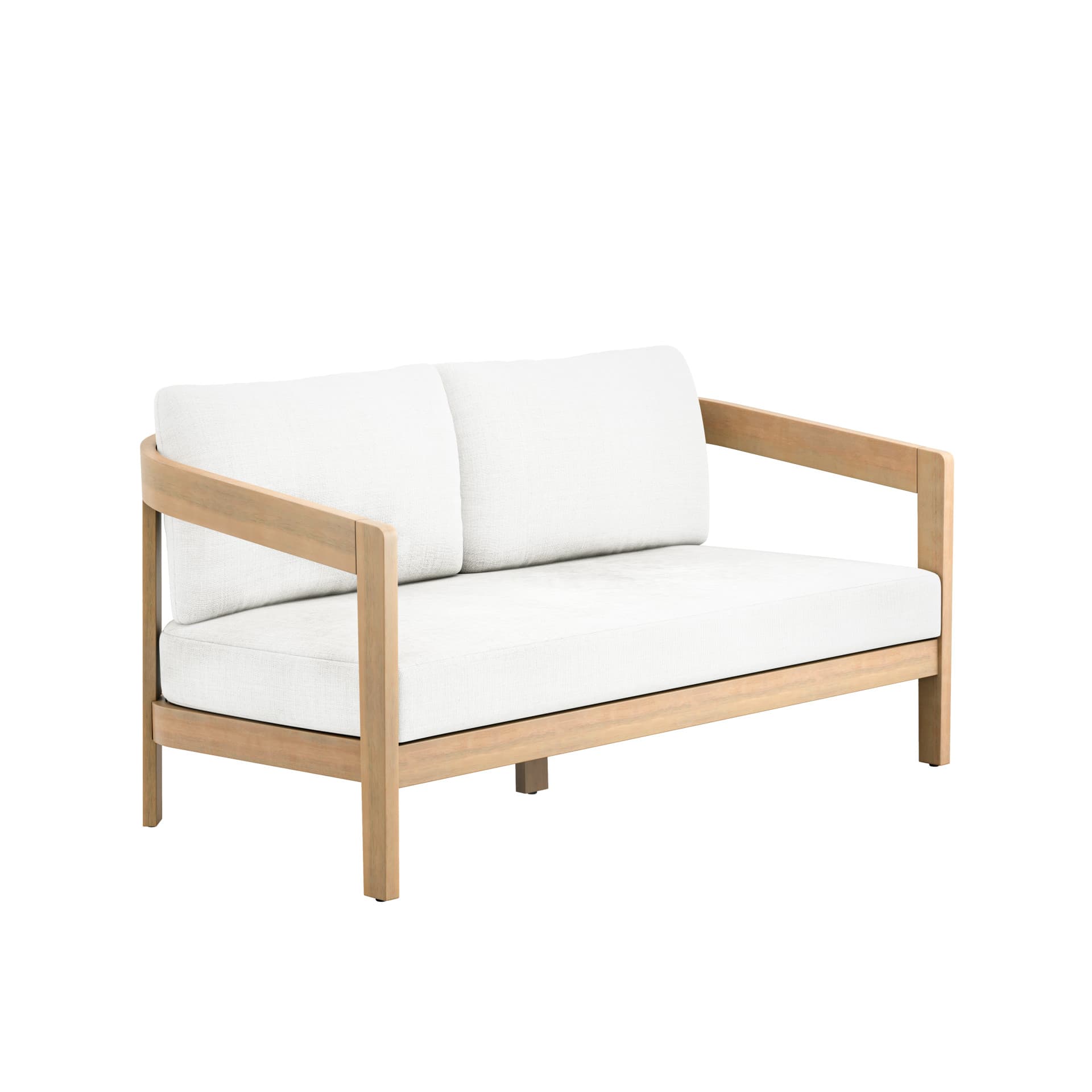 Wesley Patio Loveseat with White Cushions