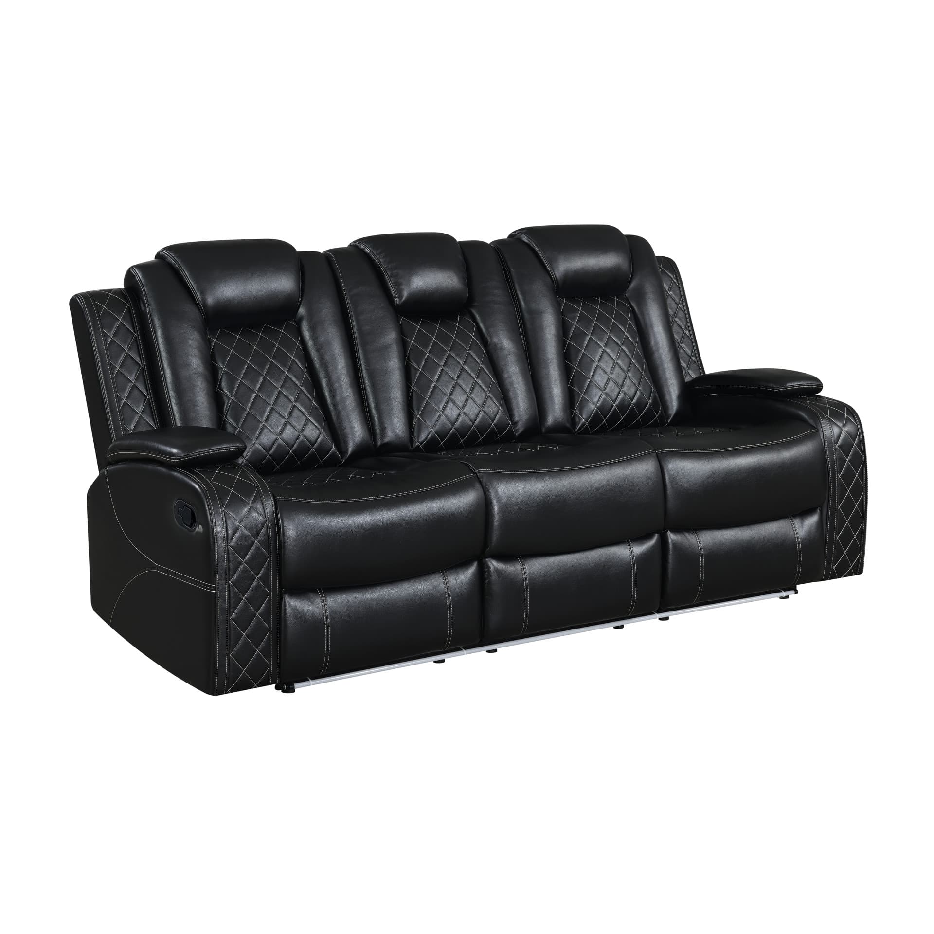 Orion Ii Sofa with Dual Recliner, Black