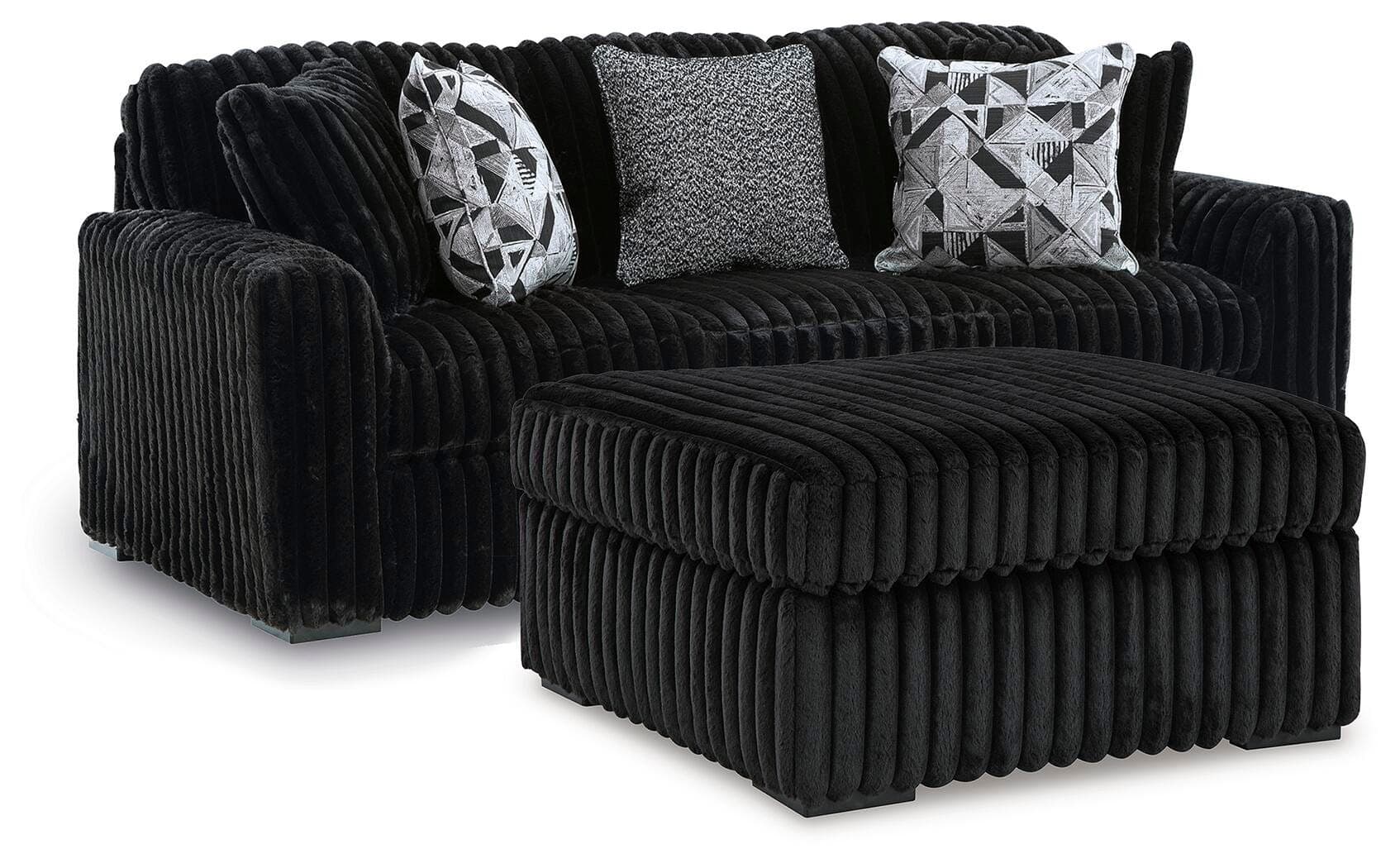 Midnight-Madness Sofa and Oversized Ottoman