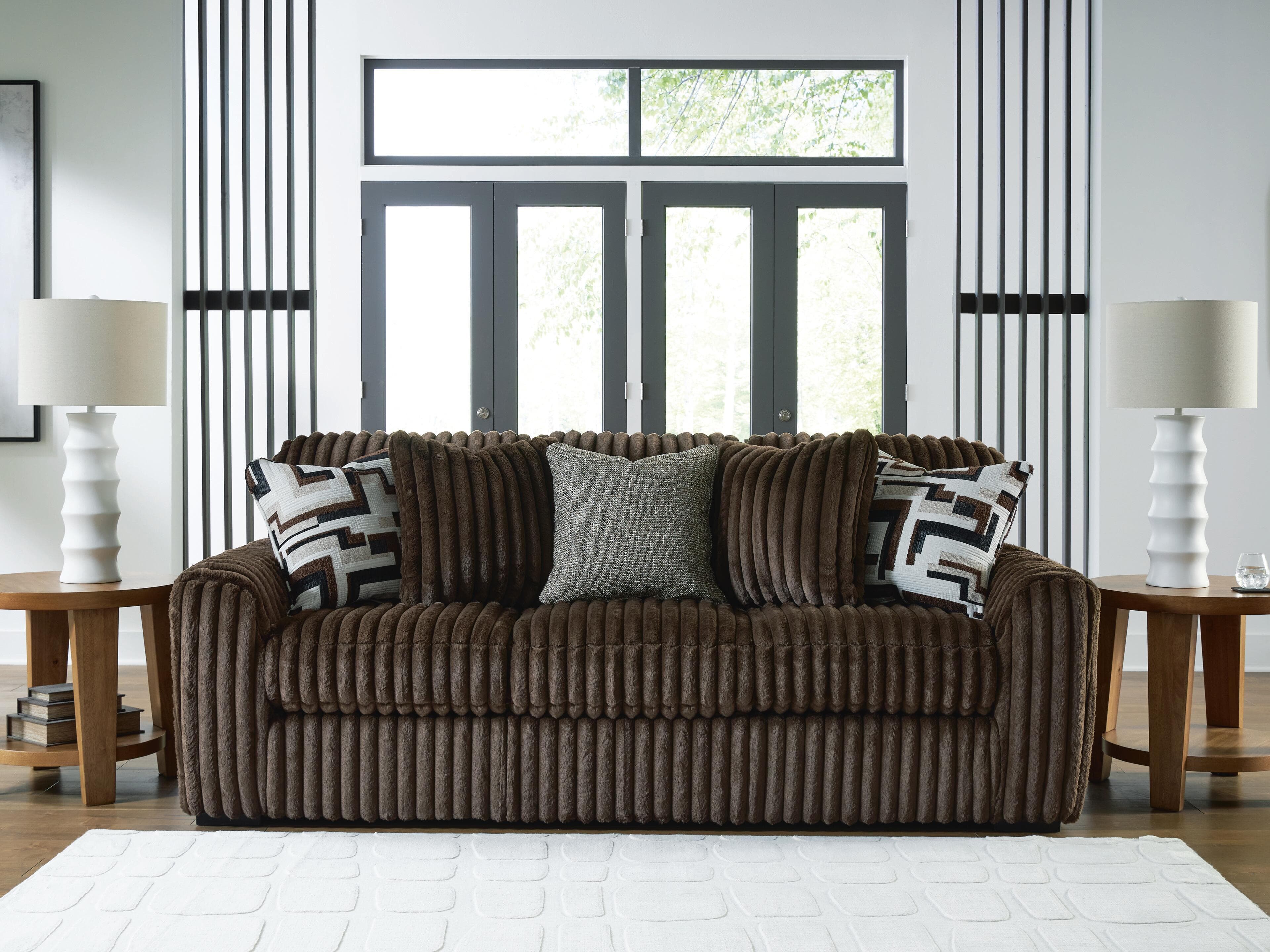 Midnight-madness Sofa, Loveseat and Oversized Accent Ottoman