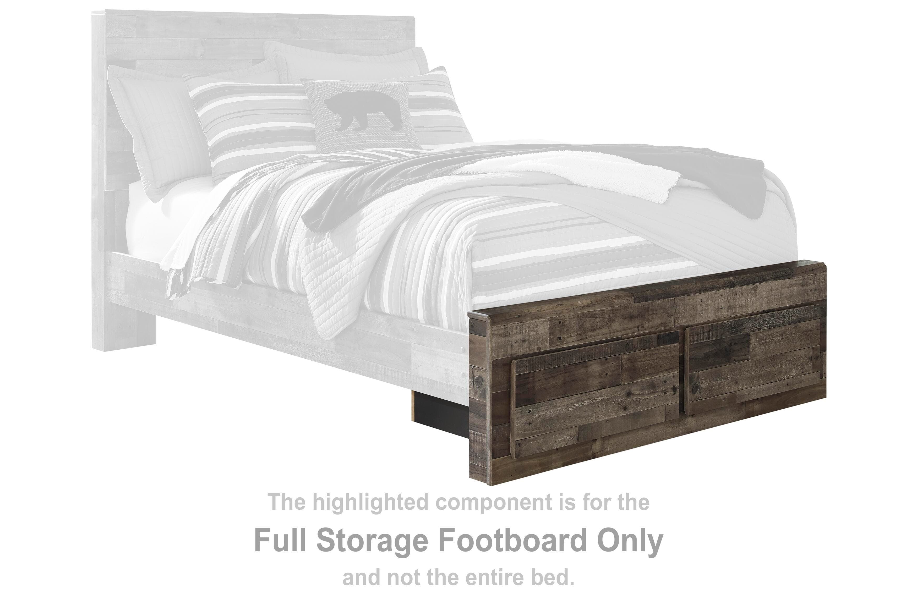 Derekson Full Panel Bed with 2 Storage Drawers