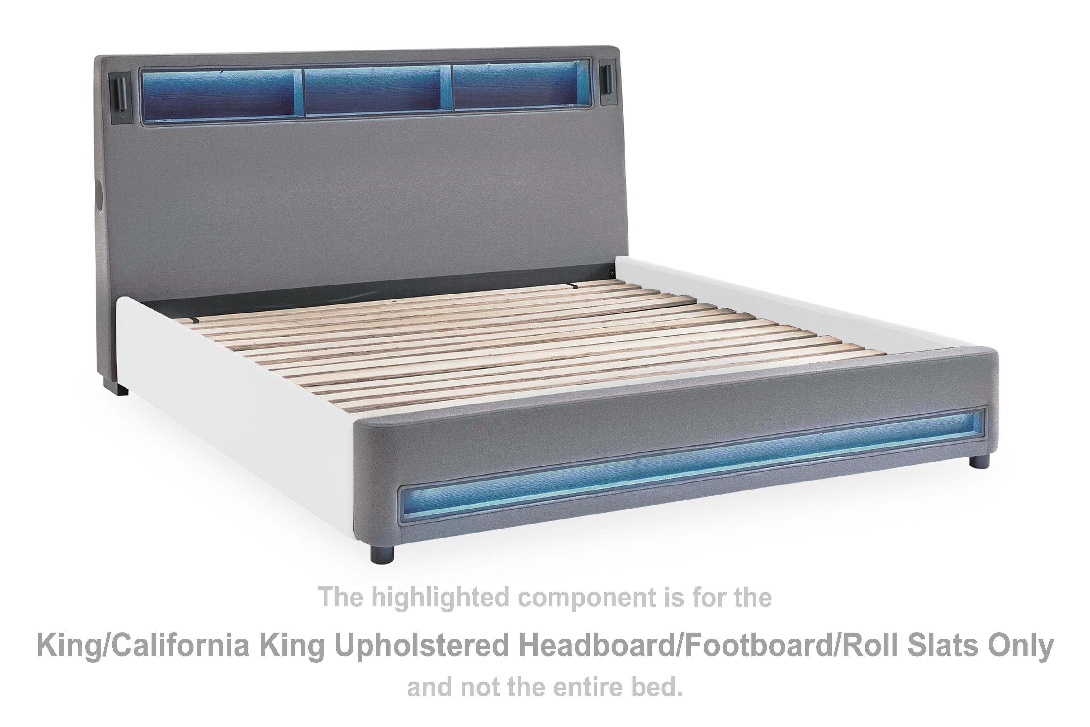 Verishaw King/california King Upholstered Headboard/footboard/roll Slats