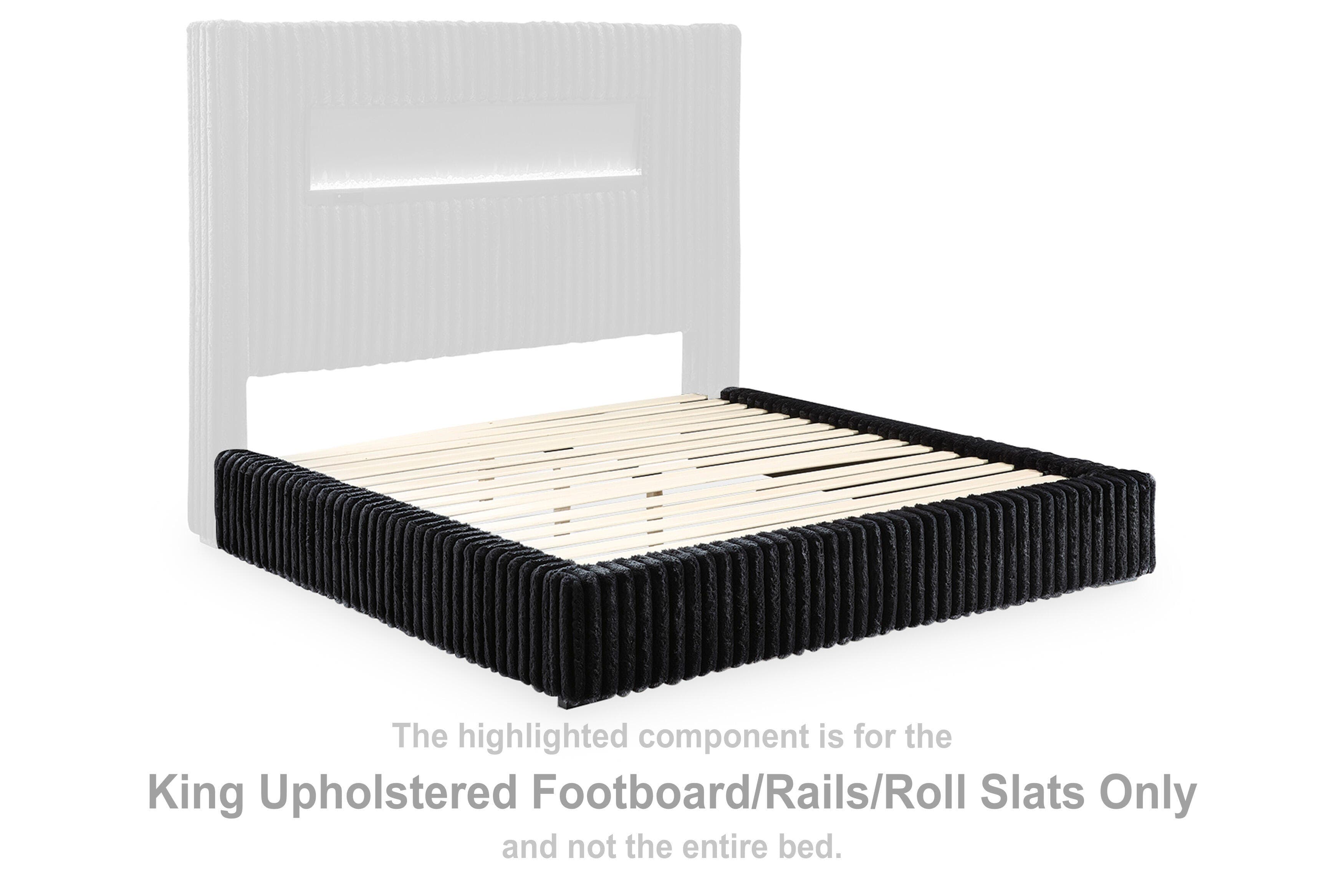 Tayleena King Upholstered Footboard/rails/roll Slats
