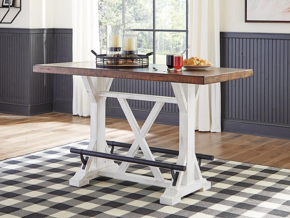 Valebeck Counter Height Dining Table and 8 Barstools