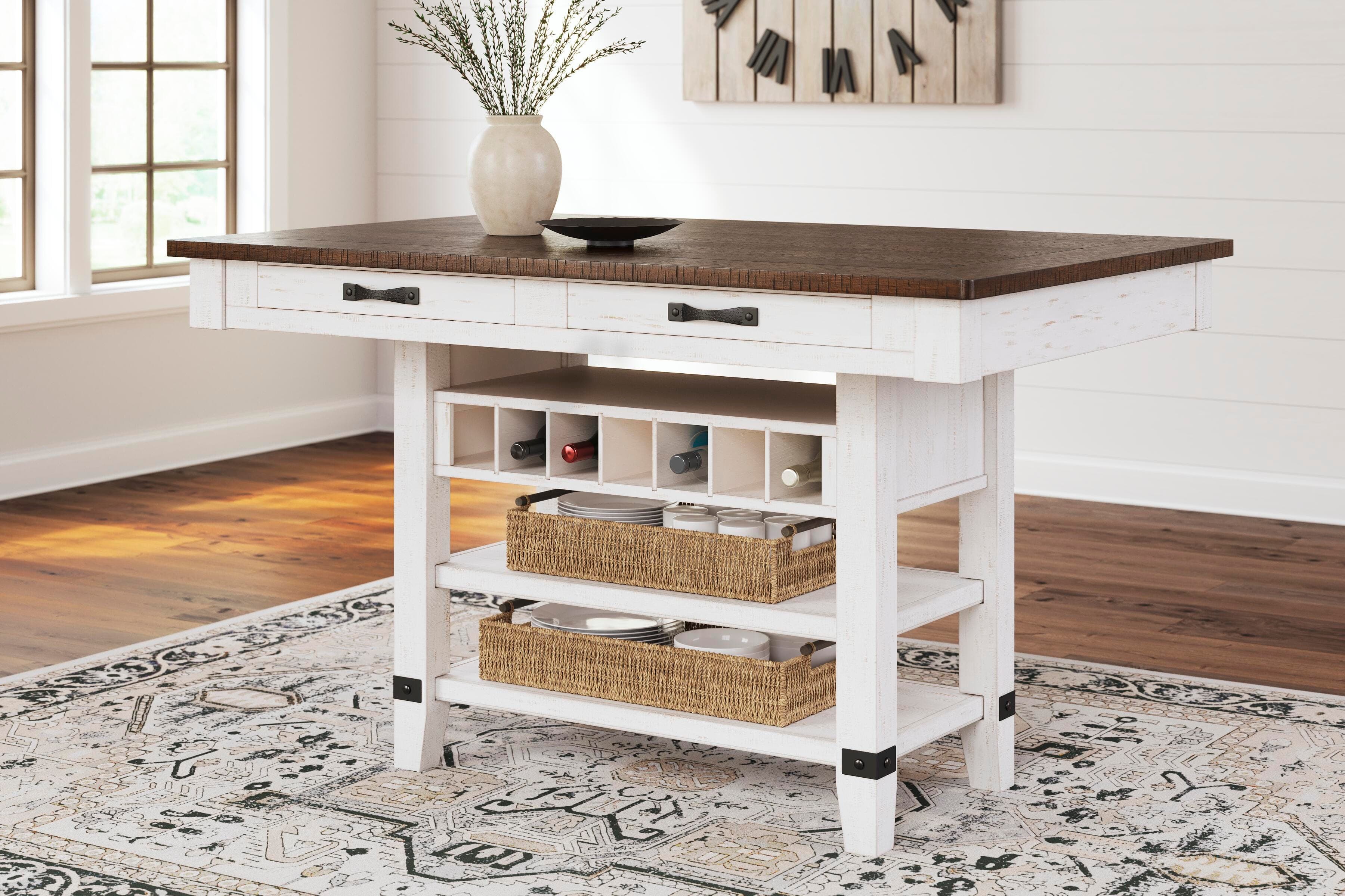 Valebeck Counter Height Dining Table and 6 Chairs