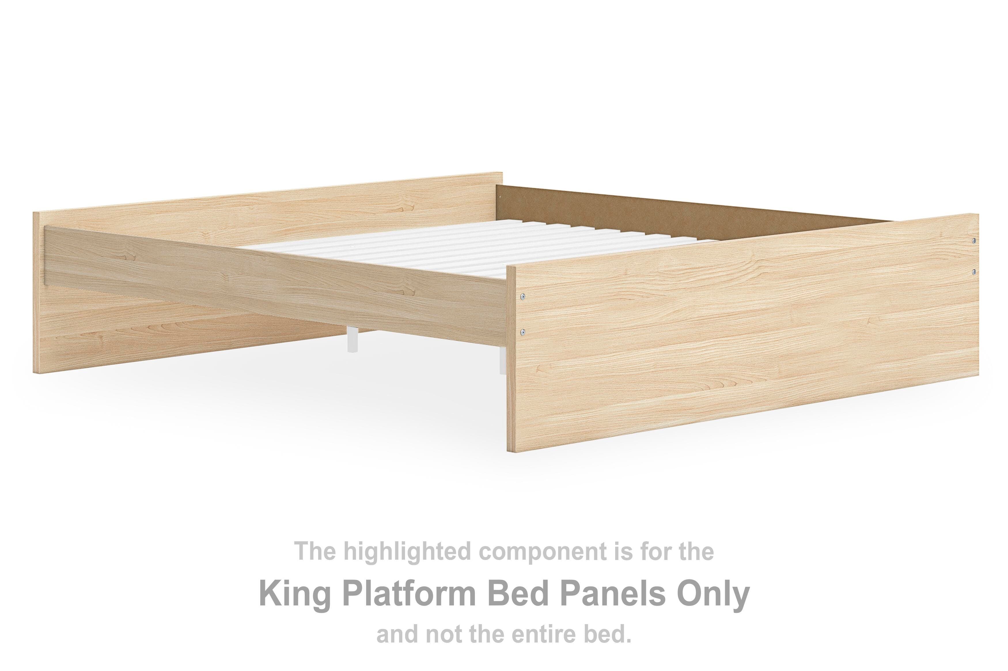 Onita King Panel Platform Bed with 1 Side Storage