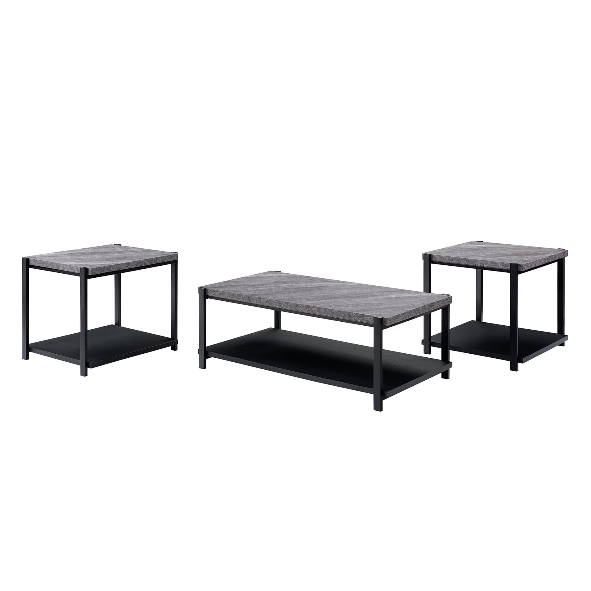 Linea 3-Piece Occasional Set- 1 Coffee & 2 End Tables, Dark Gray