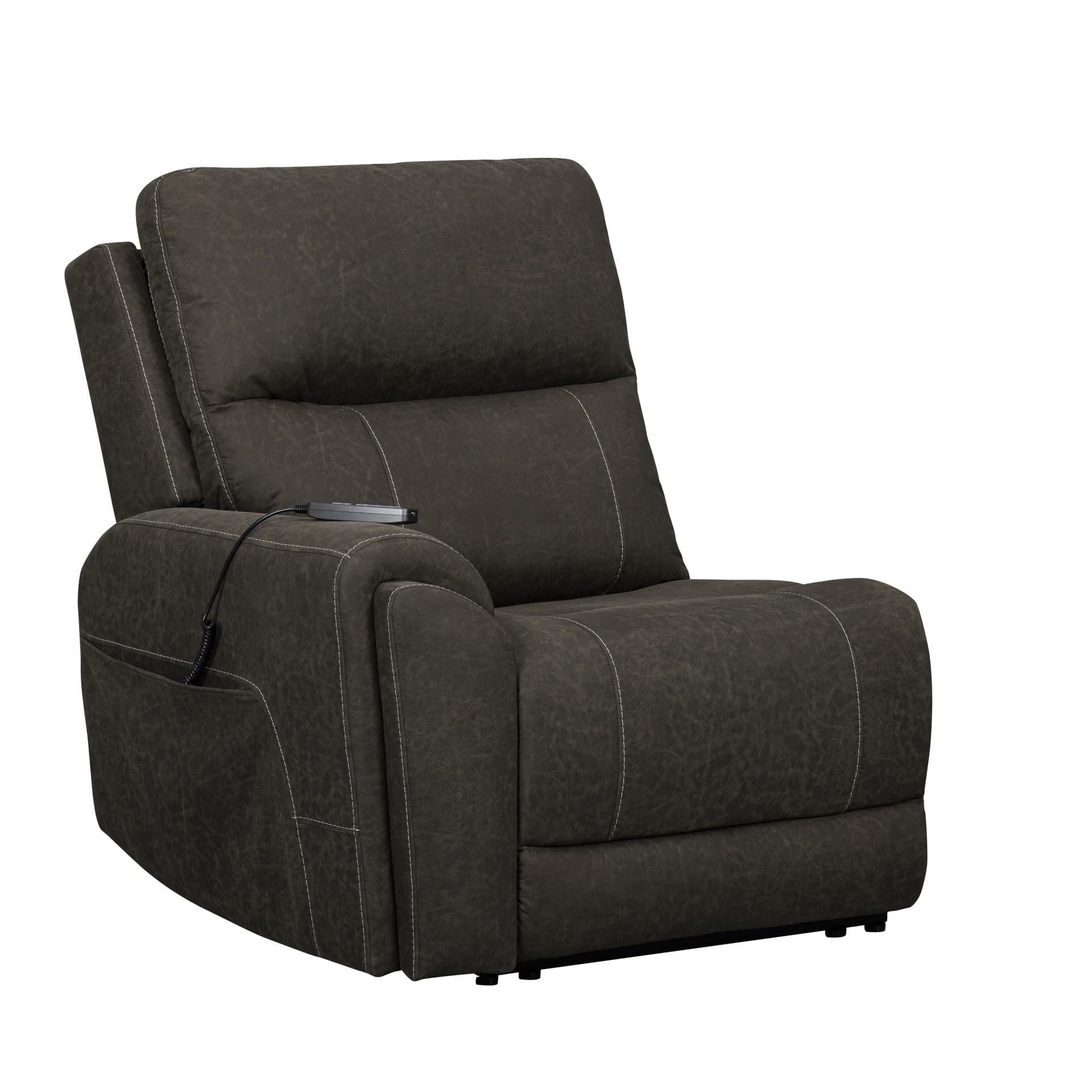 Gaia Left-Arm Facing Recliner with Power Hr, Fr, Massage, Heat, Sable